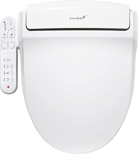 SmartBidet SB-2000WR Electric Smart BidetTM Toilet Seat with Heated Seat, Warm Air Dryer, Temperature Control Wash, and Control Panel, Round Seat