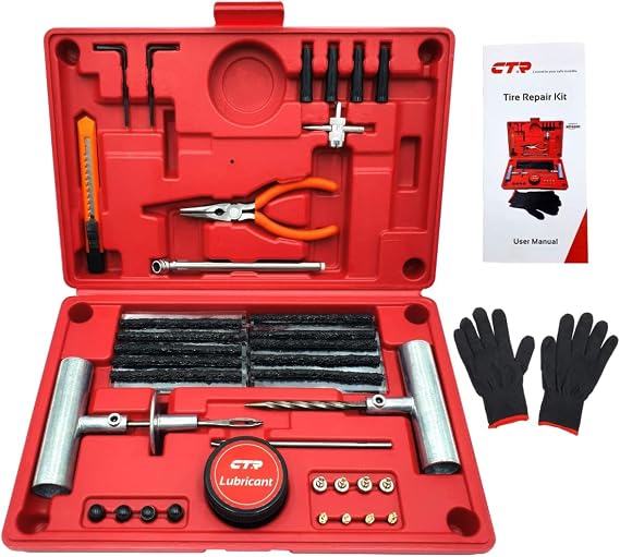 CTR Heavy Duty Tire Plug Kit, 68pcs Premium Flat Tire Repair Kit with Plugs