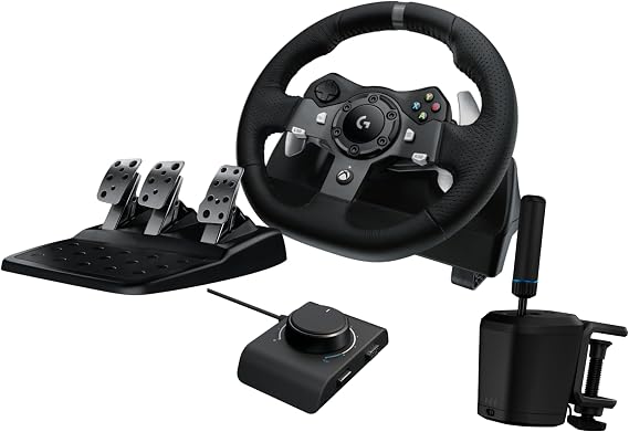 Logitech G920 Driving Force Racing Wheel + RS Shifter & Handbrake + Racing Adapter Bundle - Xbox X|S/Xbox One/PC