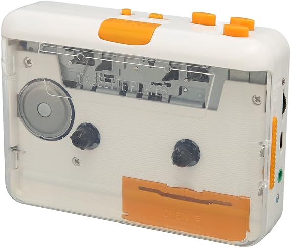 Portable Cassette Player Recorder, USB Cassette Tape Player Captures MP3 Audio Music, Cassette to MP3 Converter with Earphone, Compatible with Laptops Computers