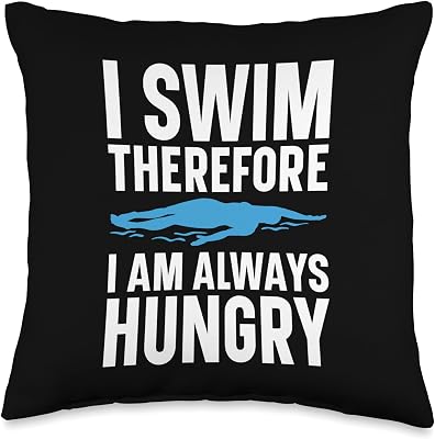 I Swim Therefore Im Always Hungry Throw Pillow