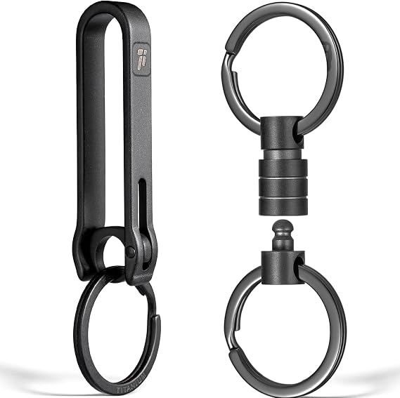 FEGVE Titanium Key Belt Clip Titanium Quick Release Keychain