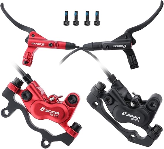 Zoom H876 4-Pistons Hydraulic Disc Brakes Set E-Bike Hydraulic Brake Set Mountain Bike Hydraulic Brake with PM Adapter