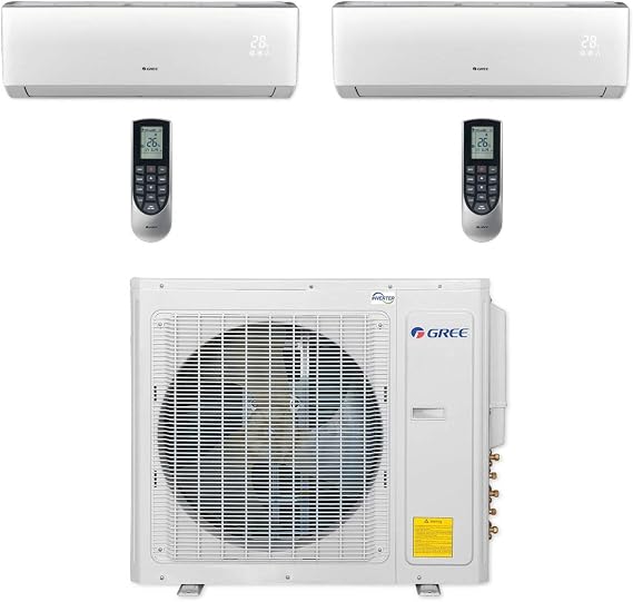Gree 30,000 BTU Multi21+ Dual-Zone Wall Mount Mini Split Air Conditioner Heat Pump 208/230V SEER 21 (12-18)