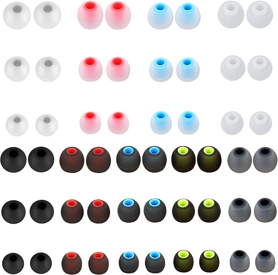 54Pcs Earbud Replacement Tips,Ear Bud Rubber Tips Silicone Earbud Tips Earbud Covers Silicone Tips Headphone Covers for Ears Headphone Ear Covers Replacement (Inner Hole 3.8mm -5.1mm) 27 Pairs S M L