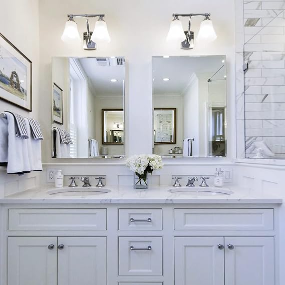 2 Pieces Bathroom Wall Mirror, 24" x 30" Rectangle Beveled Mirror with Beveled Edge, Modern Frameless Vanity Mirror for Bedroom, Entryways, Washrooms, Living Rooms