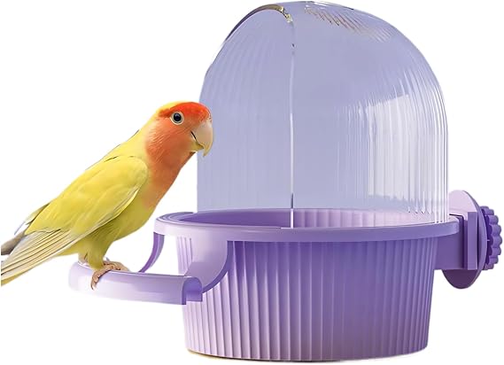 Purple No Mess Bird Feeder for Cage (6.5 x 4.9 x 5.4 in)