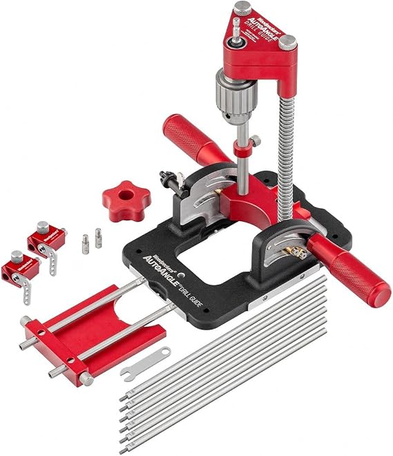 Woodpeckers AutoAngle Drill Guide, Deluxe, The Ultimate Portable Drill Guide, Angled Drilling From Vertical to 40
