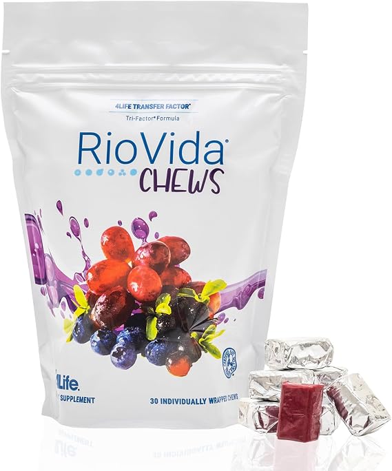 4Life RioVida Chews Berry Immune Support with Vitamin C, 30 Chews | Berry nutrient blend, Vitamin C, Colostrum peptides, Acai, Blueberry, Pomegranate, Elderberry, Individually wrapped