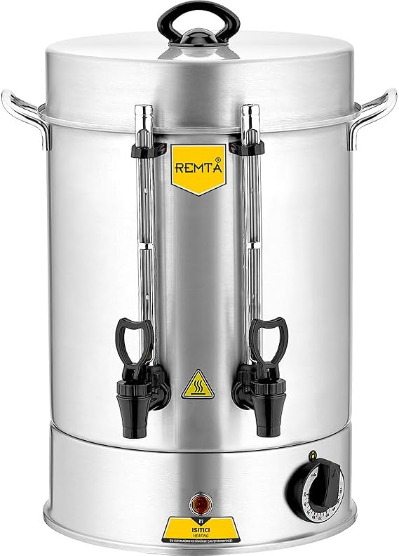 Remta R13 Standart Çay Makinesi, 120 Bardak, Gümüş Rengi, 2000 W, Paslanmaz Çelik Tüp Rezistans