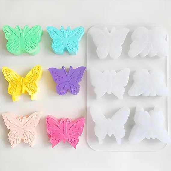 Soap Making Moulds,25.5x16.5x2.5cm 3D Butterfly Shape Baking Decoration Candy Chocolate Mold Gypsum Candle Handicraft Making Tool White