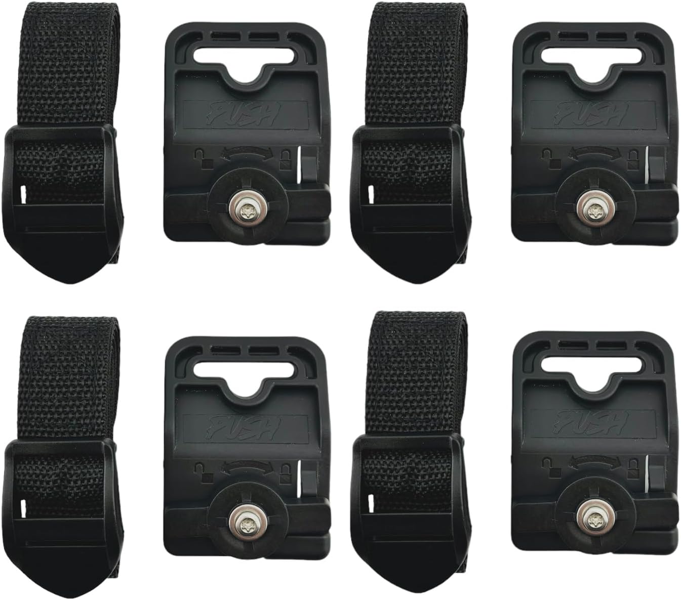 Push Industries Rapid Adjust Boat FenderBumper Hanger for Lund SportTrak – No Drill & Infinite Adjustability, All Rail Angles, Any Finish, All Years 4 Pack