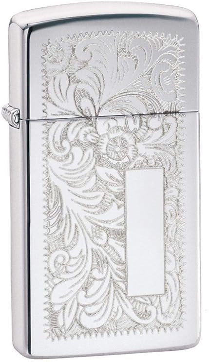 Zippo Slim High Polish Chrome Venetian Lighter