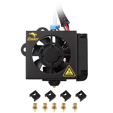 Creality Ender 5 Plus Full Hotend Kit, Original Fully Assembled Extruder MK8 Hot End Kit with Aluminum Heating Block 0.4mm Nozzle Teflon Tube for 3D Printer Ender-5 Plus/Ender 5 Pro/Ender 5