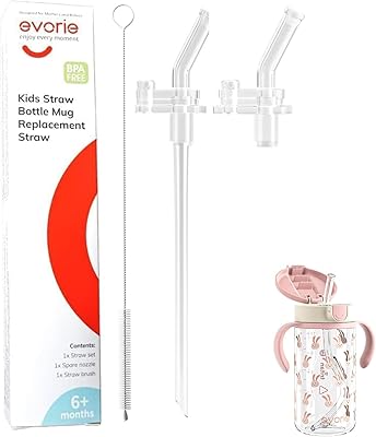 Evorie Replacement Straw for 10 Oz Evorie Tritan Toddler Water Bottle with Detachable Handles Pack of 1