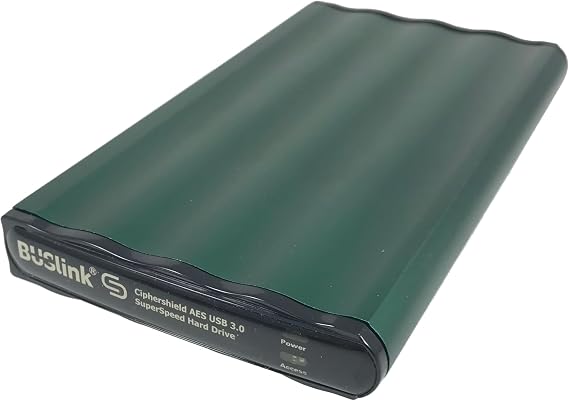 BUSlink DSE-500SSD-U3S 500GB SSD USB 3.2 Gen 1 (3.0)/eSATA USB-Powered CipherShield FIPS 140-2 256-bit AES HIPAA Hardware Encrypted External Slim Portable Drive