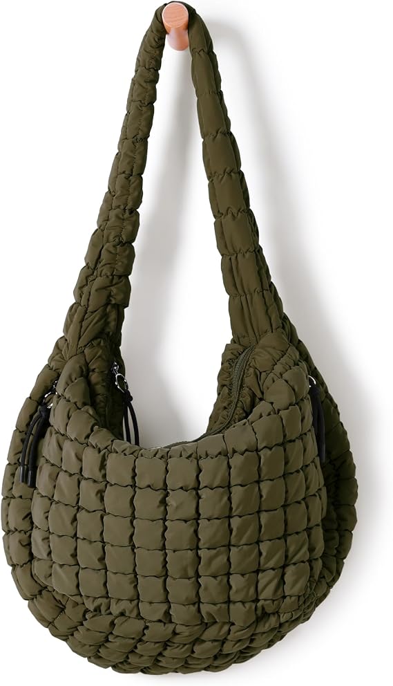 ODODOS Quilted Carryall Tote Bag for Women Crossbody Hobo Lightweight Padding Shoulder Bag