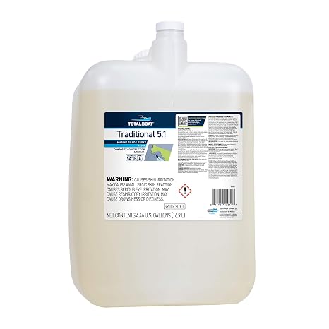 TotalBoat 5:1 Marine Epoxy Resin - 5 Gallons | Mix in 5:1 Ratio with Compatible Fast or Slow Hardener; Best for Boat Builds, Layups, and Fiberglass Repairs