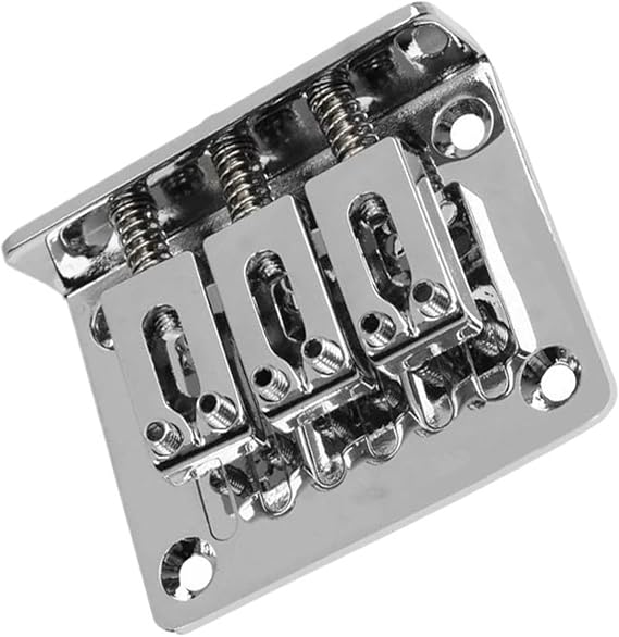 Adjustable 3 String Bridge Tail Plate Set for Electric Guitar Chrome Silver Professional Guitar Bridge