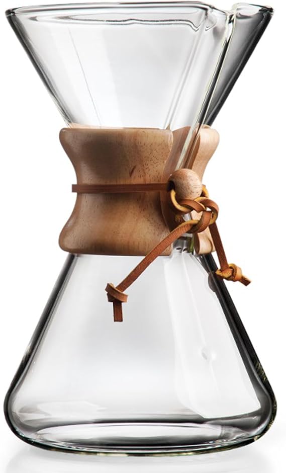 Chemex Pour-Over Glass Coffeemaker - Hand Blown Series - 8-Cup | Artisan Hand Blown Manual Drip Coffee Brewer, Borosilicate Glass, Uses Bonded Filters, Collectible