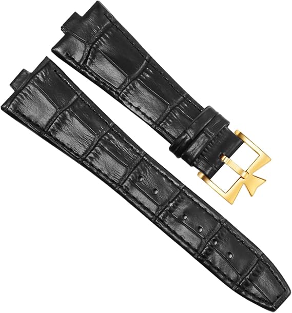 Genuine Leather Watchband for Vacheron Constantin Overseas Series 4500V 5500V P47040 Stainless Steel Buckle 25 * 8 mm Men Watch Strap (Color : 25-12mm, Size : 25-8mm)