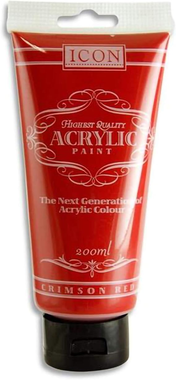 Premier Stationery 63963 Icon Acrylic Paint 200ml-India Red