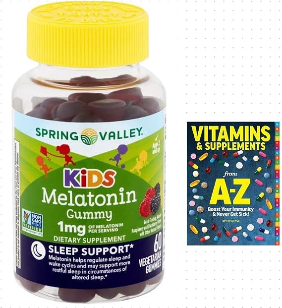 Melatonin for Kids Gummies (1mg) 60 Count - Spring Valley +Better Guide Vitamins Supplements