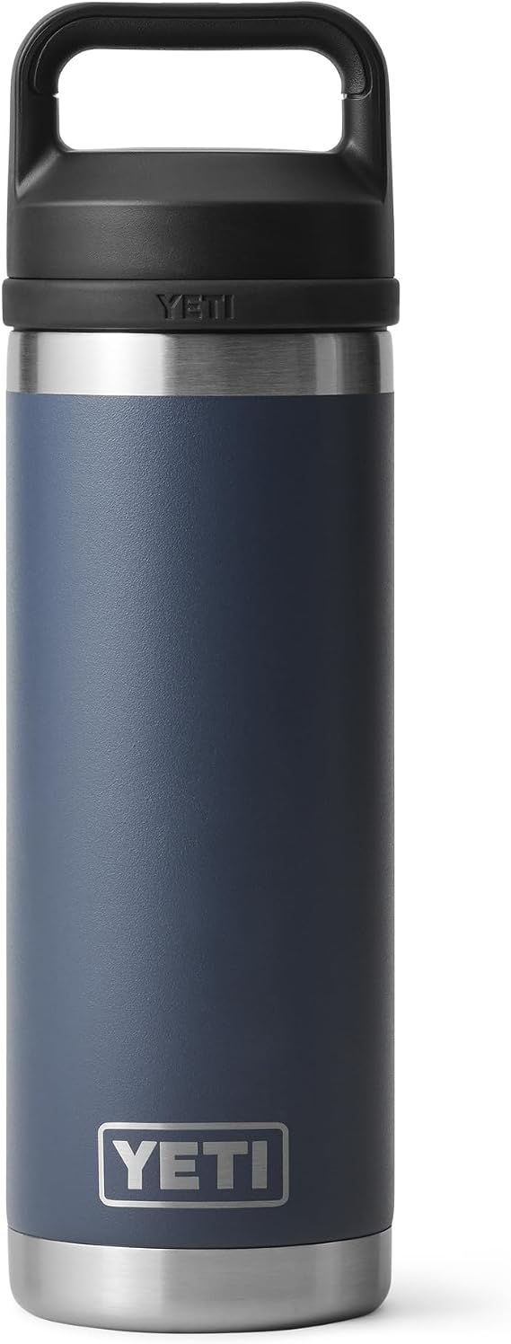 YETI Rambler 18 oz Bottle, Vacuum Insulated, Stainless Steel with Chug Cap, Navy