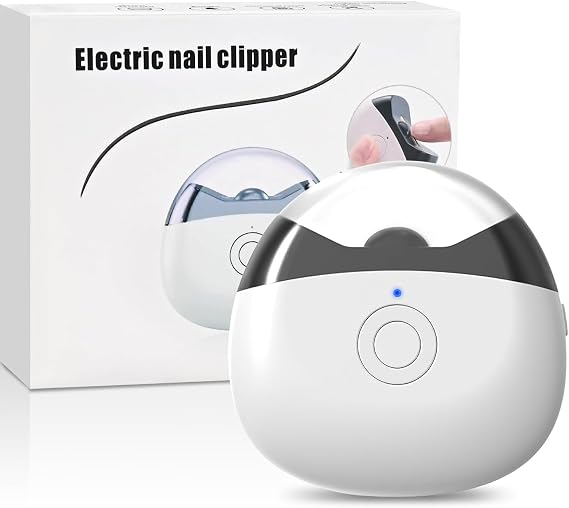 Electric Nail Clipper & Nail File - Automatic Trimmer with 3-Speed Adjustment LED Light, Built-in Storage, USB Rechargeable, Gently Trims Thick Nails Safe for Child Seniors - Baby Electric Nail File