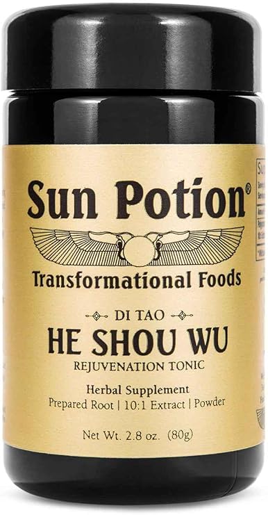 Sun Potion He Shou Wu Powder 10:1 Extract 200g Fo-Ti Root (Polygonum Multiflorum) | Longevity & Rejuvenation Tonic | Jing Herbal Support | Traditional Chinese Botanical | Di Tao Sourced