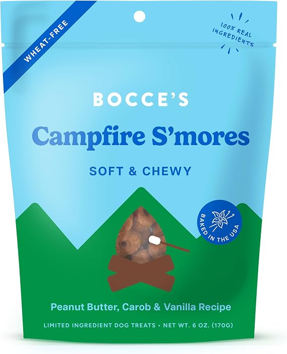 Bocce's Bakery Campfire S'Mores Soft Chewy Dog Treats (PB, Carob & Vanilla)