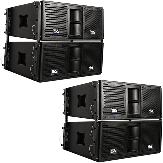 Seismic Audio - SALA-210-PKG1 - Four Passive 2x10 Line Array Speakers with Dual Compression Drivers - PA/DJ Band Live Sound