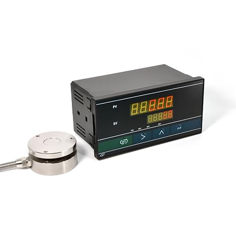 Load Cell Sensor with Indicator Display,Compression Force Weight Pressure Scale Sensor Two Sets of Relay Outputs Peak Recording (0-5T with Indicator)