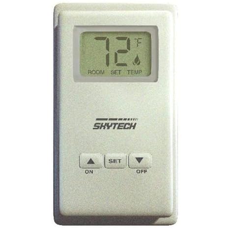 Skytech 9800332 TS/R-2 Wireless Wall Mounted LCD Fireplace Remote Control Thermostat