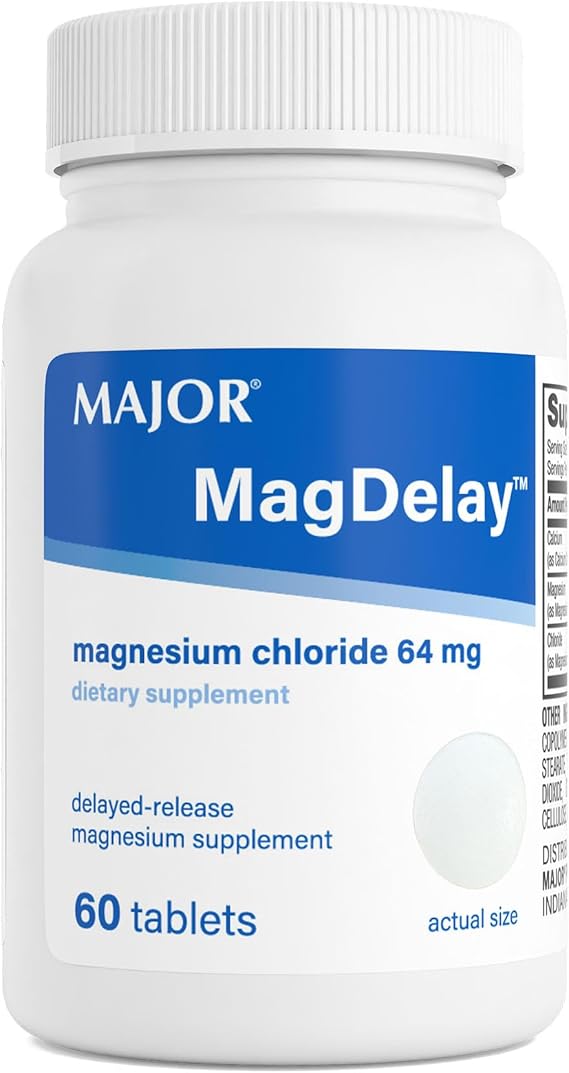 MAJOR MagDelay Magnesium Chloride 64 mg, 60 Tablets (1-Pack)