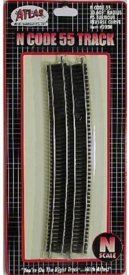 N Code 55 Nickel Silver 30.609" Radius Full Section Track (6) Atlas Trains