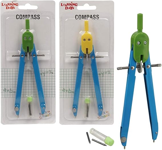 2 Pk School Compass Drawing Math Geometry Art Metal Tool Circles Professional
