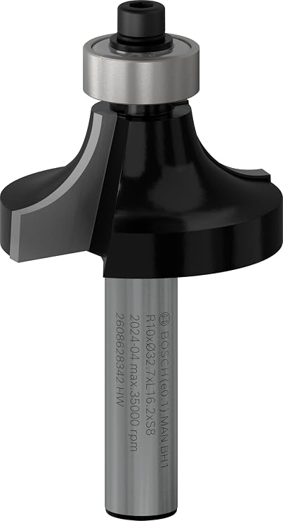Standard Round Mill for Bosch Professional Wood (Wooden, Radius 8 Mm, Working Length, Hand Mill Accessory)
