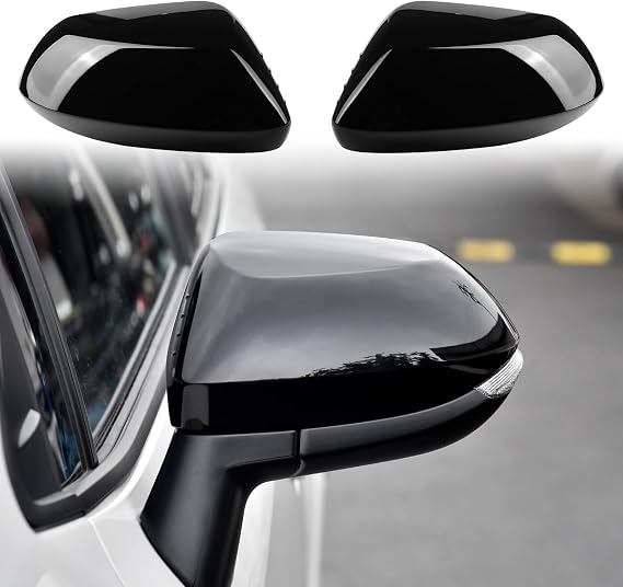 CKE 2pcs Compatible with Toyota Corolla 2026 2025 2024 2023 2022 2021 2020 Accessories Car Rear View Mirror Guard Protector Caps Rearview Mirror Cover Trims -Glossy Black