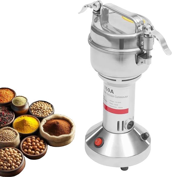 150g Electric Grain Mill Grinder, 850W High Speed Commercial Powder Grinders, Stainless Steel Pulverizer Powder Machine for Dried Grains Spices Herbs Coffee Corn Pepper