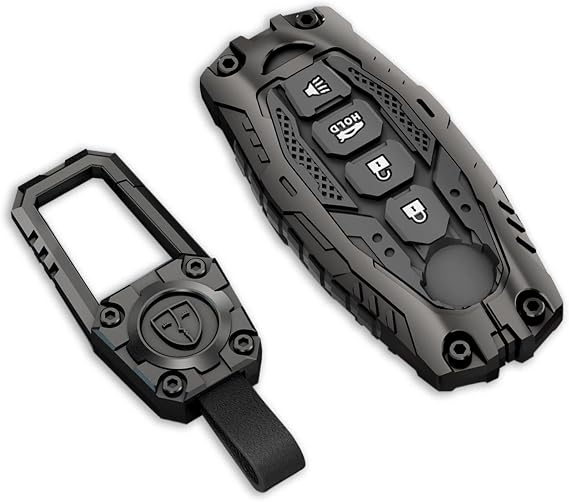 Zinc Alloy Key Fob Cover,Keychain,Full Protection Car Key Case for Altima Maxima Murano Pathfinder Rogue Sentra Versa Titan XD GTR Armada Smart Keyshell Accessories(NO.001-4 Black)