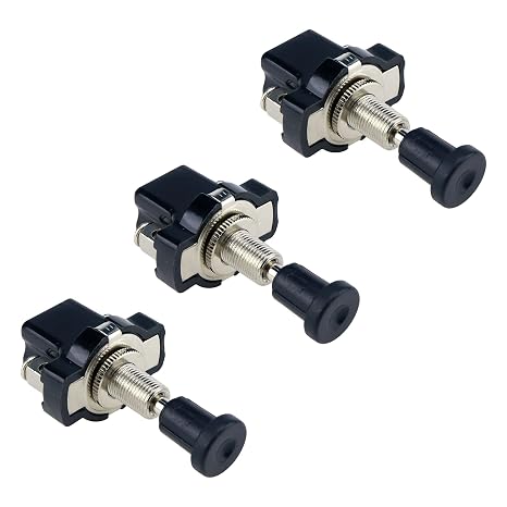 Golf Cart Light Switch 3Pcs Push Pull Switch 12V/24V 8mm/0.31" Car Thread ON-Off Push-Pull Push Button Universal Headlight Switch for Car Auto Golf Boat