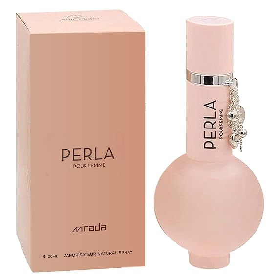 MIRADA Perla | Pour Femme | Eau de Parfum (EDP) | Spray | 3.4 FL. Oz (100ml) - Perfume for Women -Apple, Berry, Lily, Orchid, Green, Jasmine, Caramel, Musk