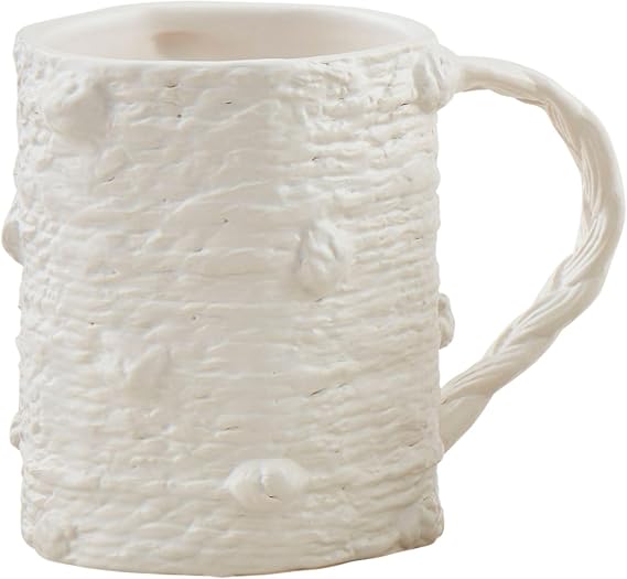 Mud Pie Knot Woven Ceramic Mug; 16 oz
