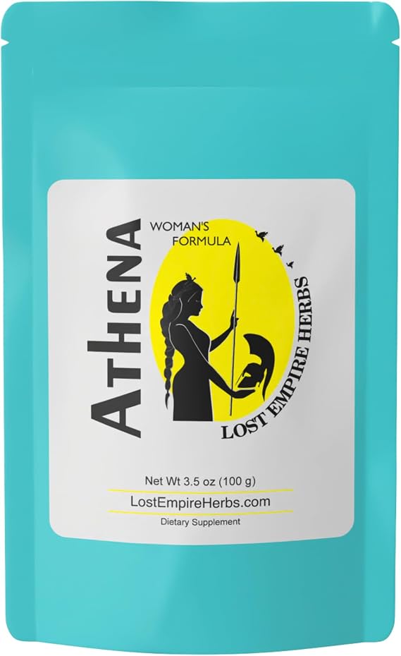 Lost Empire Herbs Athena Womans Formula | Dong Quai, Shatavari, Pine Pollen, Schisandra, Goji, Sea Buckthorn Herbal Powder Blend for Women | 100 Grams
