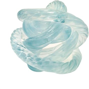 Beachcombers Glass Frosted Knot Dark Teal Blue Coastal Beach Nautical Decor Decoration Blue