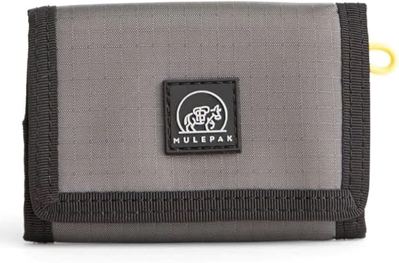 Ultra Slim Nylon Mens Wallet Durable Trifold Wallets for Men with Money Compartments, ID Window and Card Holder - Premium Wallet for Protection - Travel Safe Men's Wallet - Grey