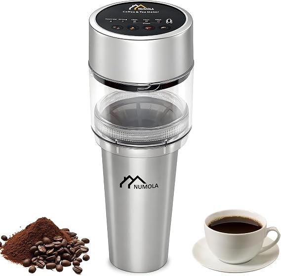 Numola Portable Brew Coffee Maker with 16oz Stainless Steel Cup