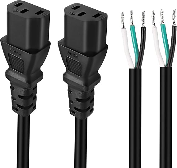 XMSJSIY C13 Pigtail Power Cable Replacement Power Cord Bare Wire IEC320