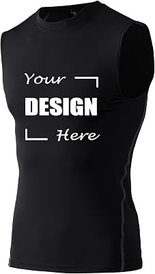 TopTie Personalized Compression Sleeveless Shirt, Custom Training Top 2 Sides Logo Printed